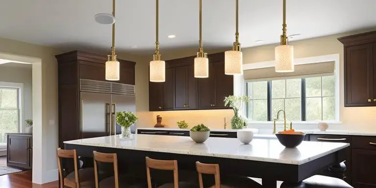 Table lamps in kitchen