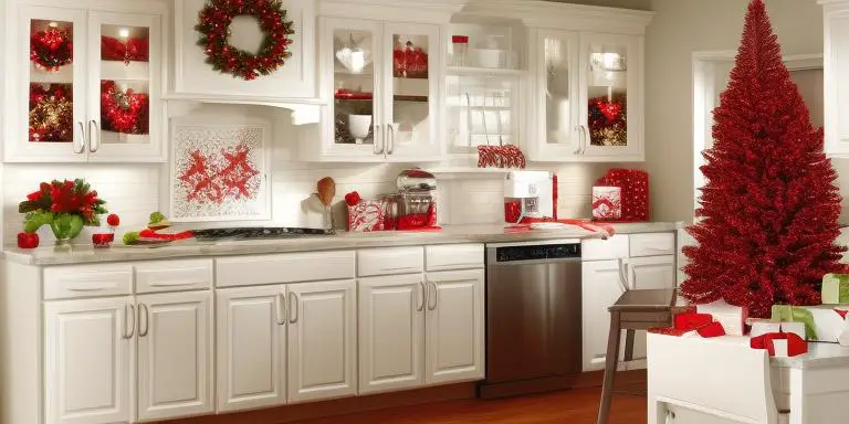 Decorate Kitchen Cabinets with Christmas cards