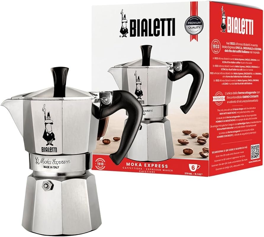 Bialetti Moka Express Iconic Italian Stovetop Espresso Maker in Natura