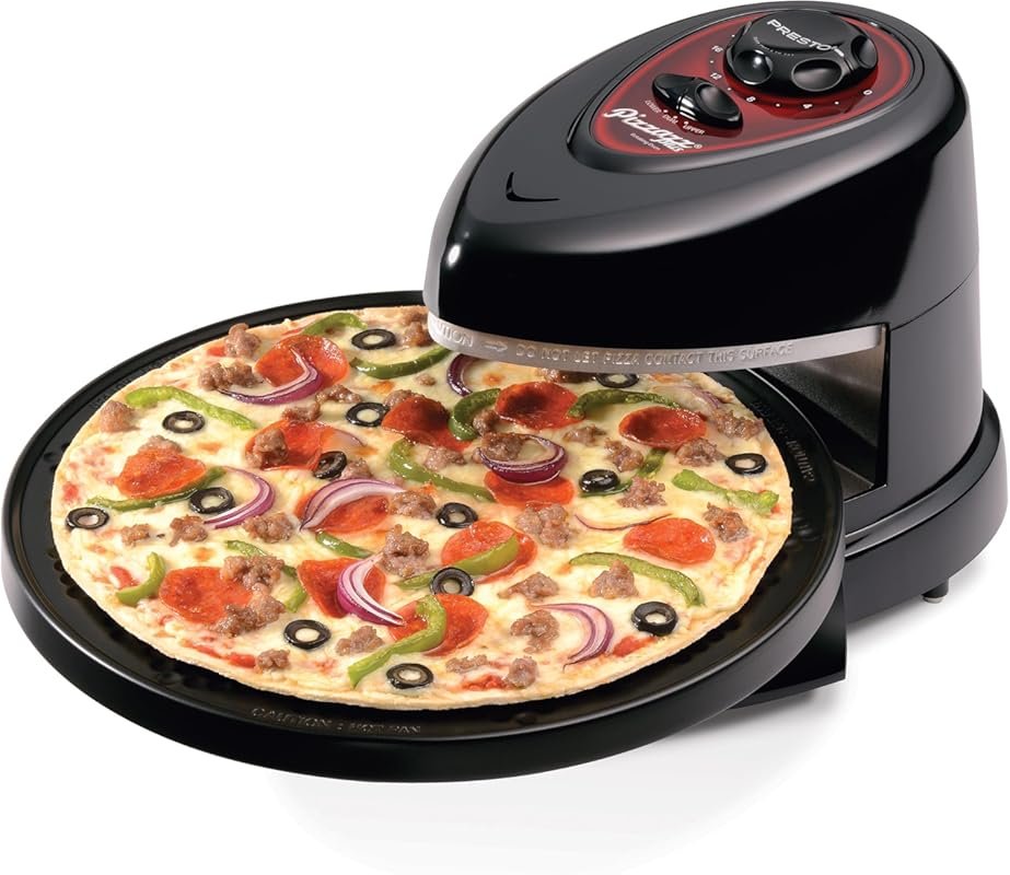 Presto 03430 Pizzazz Plus Rotating Oven for Even Baking, Compact Count