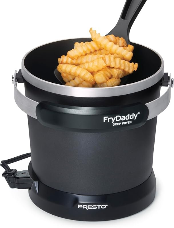 Presto 05420 FryDaddy Electric Deep Fryer – Compact 1.1Qt Black Fryer 