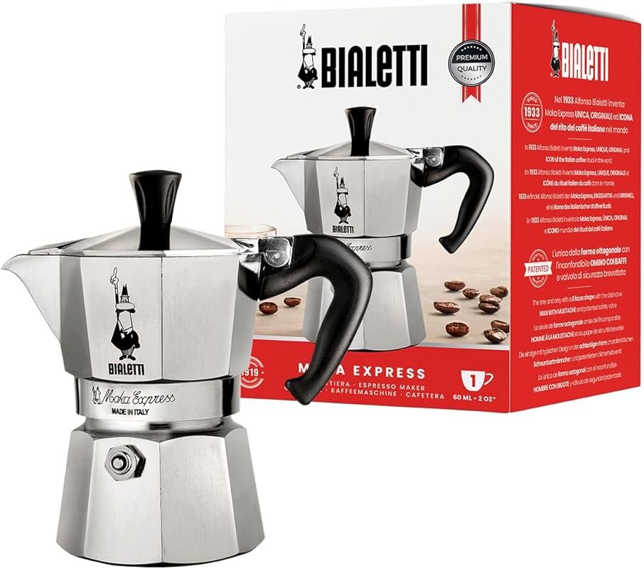 Bialetti Moka Express Iconic Aluminum Stovetop Espresso Maker, Makes A