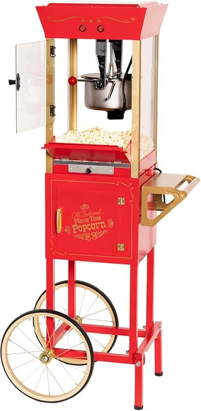Nostalgia Professional Vintage Theater Popcorn Machine with 8 Oz Kettl