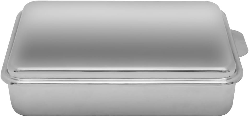 Lindy's Stainless Steel 9x13 Inch Covered Cake Pan with Lid, Deep for 