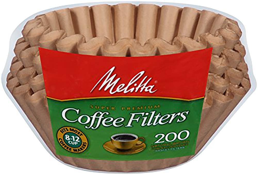 Melitta Natural Brown Basket Coffee Filters, Fits 8-12 Cup Brewers, 20
