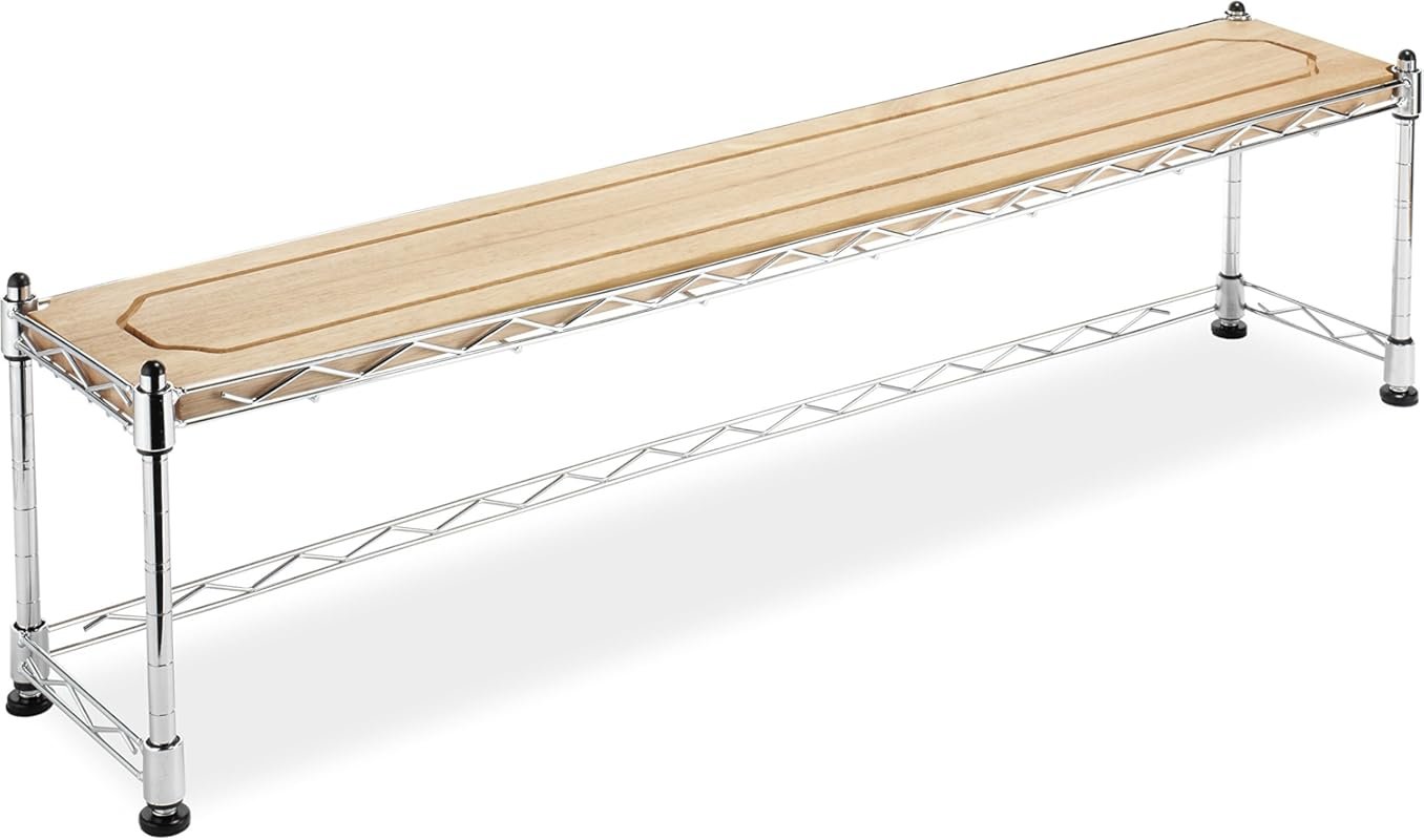 Whitmor Supreme Wood & Chrome Sink Shelf – Durable Countertop Storage 