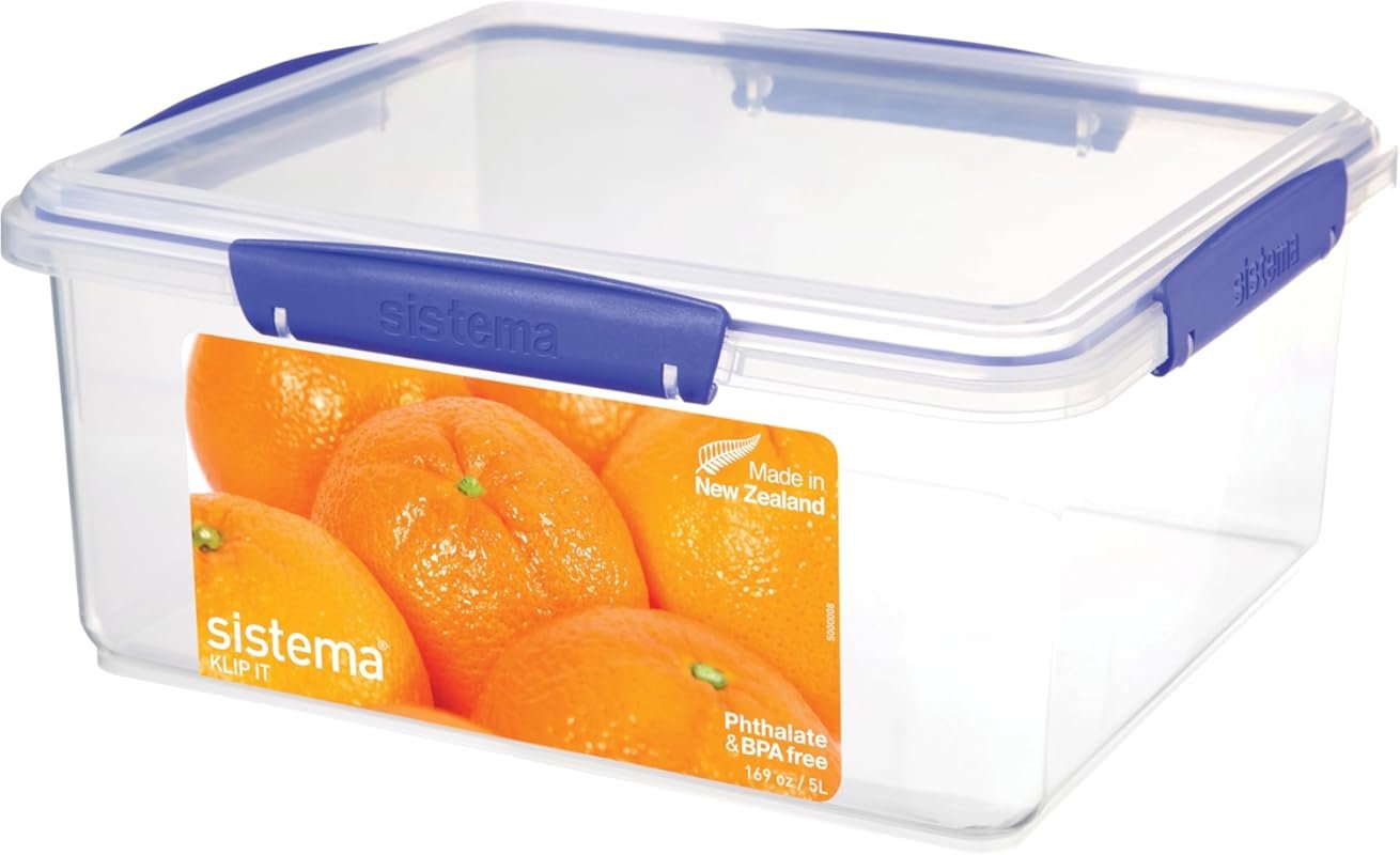 Sistema KLIP IT Large 5L Stackable Food Container, Airtight & Microwav