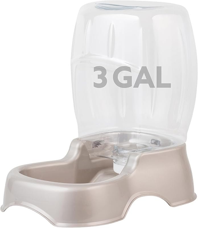 Petmate 3 Gallon Cat and Dog Water Dispenser, USA Made, Pearl Tan, Gra
