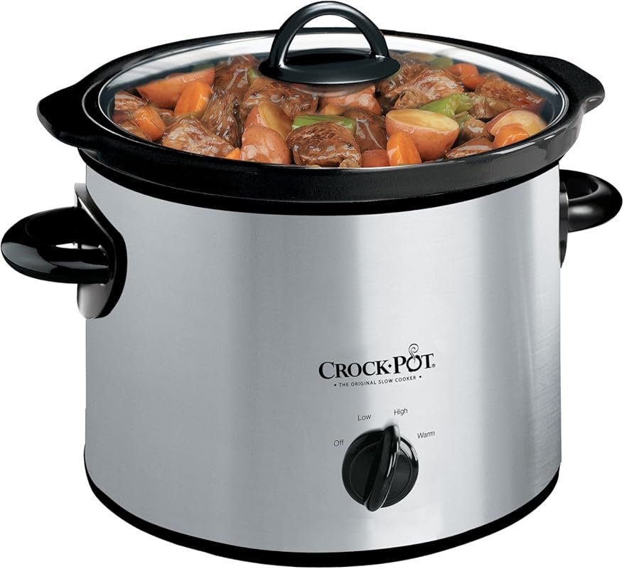 Crock-Pot 3-Quart Manual Slow Cooker for 3+ People, Removable Stonewar