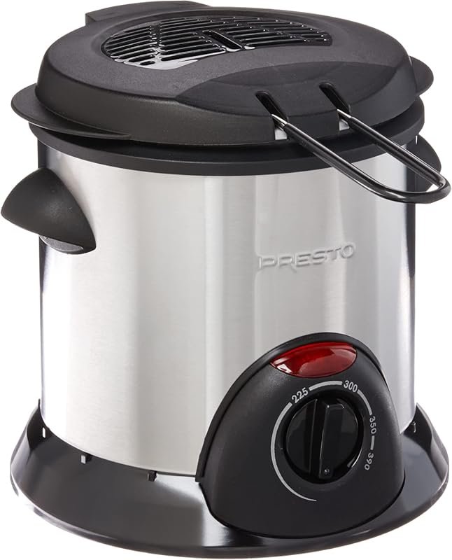 Presto Stainless Steel Electric Deep Fryer, Silver 4-Quart Capacity