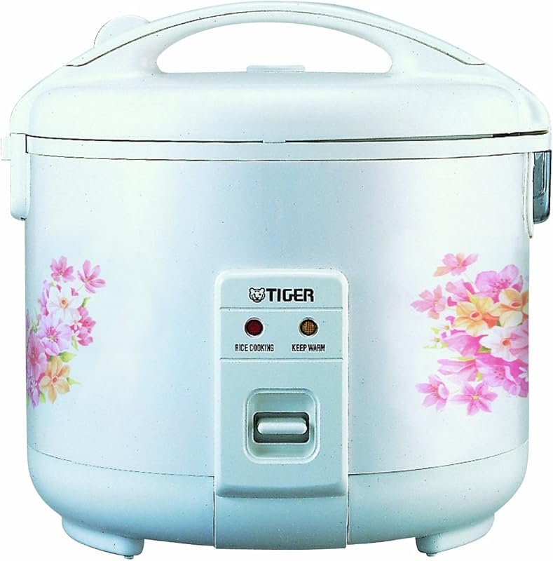 Tiger JNP-0550-FL 3-Cup Rice Cooker and Warmer, Floral White Design