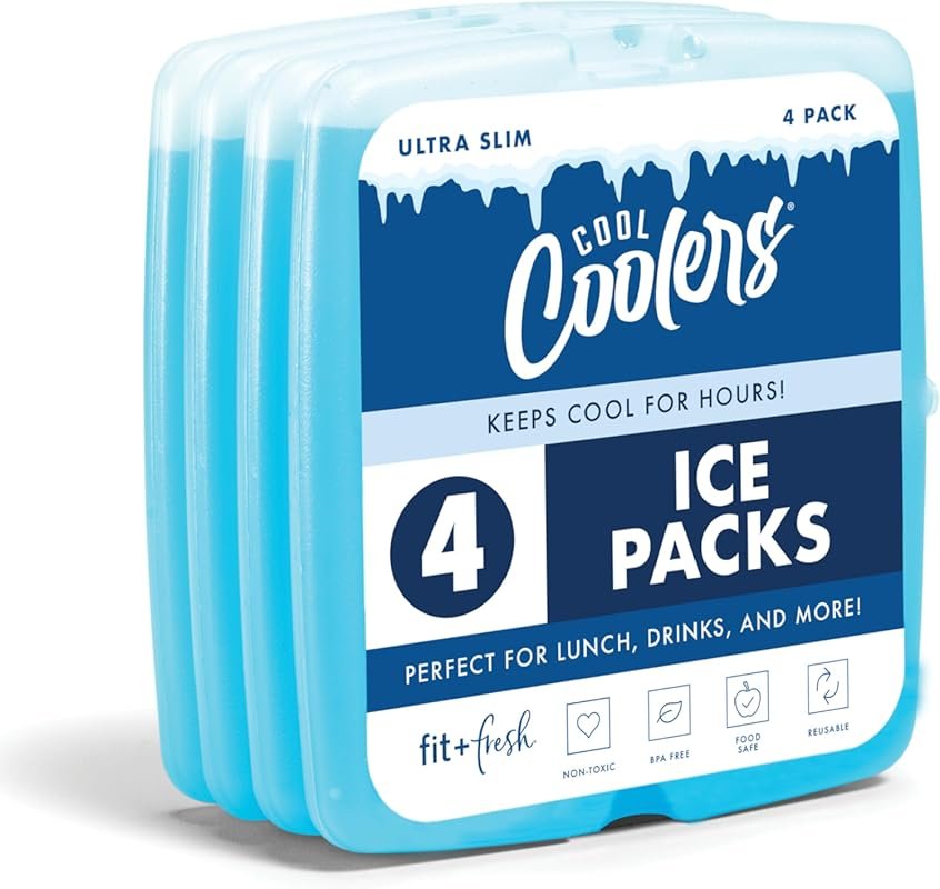 Fit & Fresh Slim Ice Packs – Quick Freeze, Long-Lasting Reusable Packs