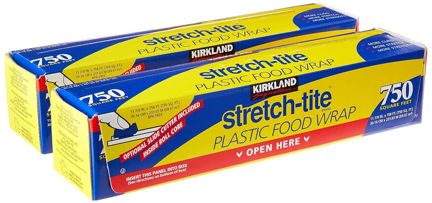 Kirkland Stretch Tite Plastic Wrap Pack, 750' X 1