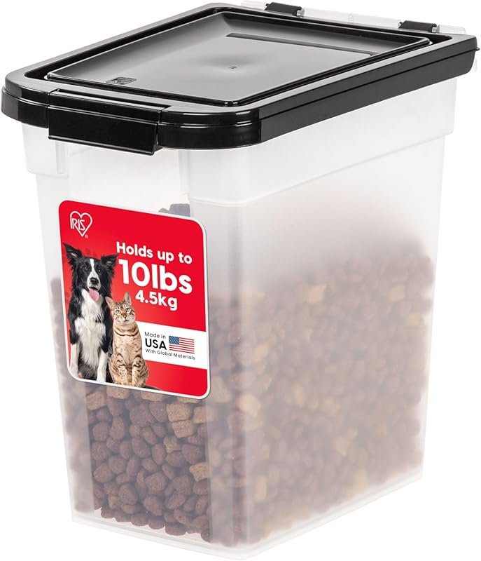 IRIS USA WeatherPro Airtight Dog Food Container for Small Pets Made in