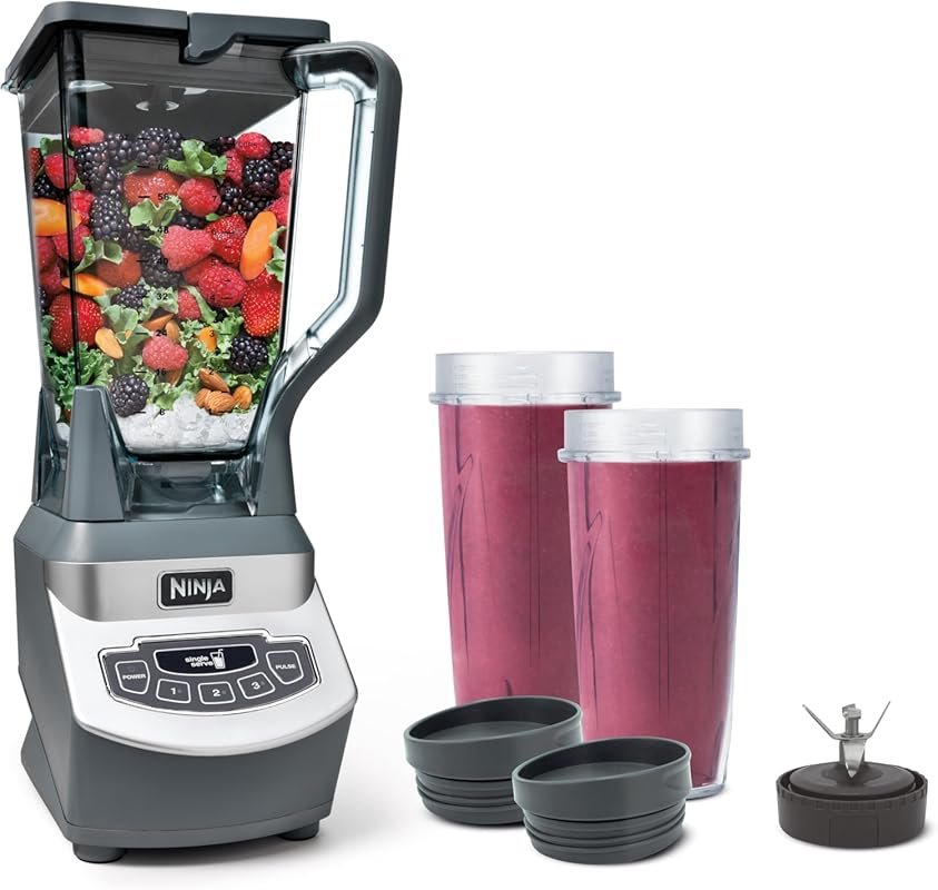 Ninja BL660 Professional Compact Blender with 1100W, 72oz Pitcher & (2
