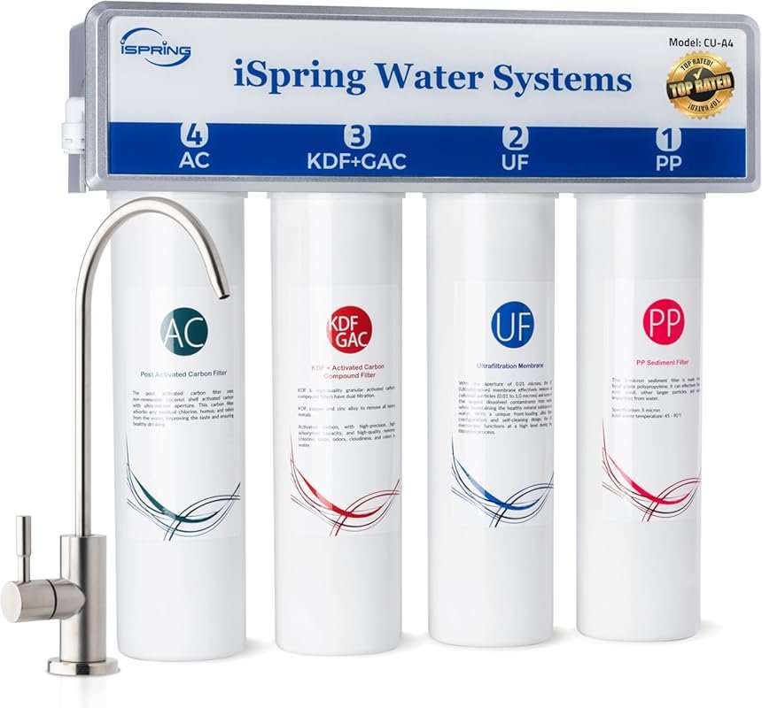 iSpring CU-A4 Ultra-Filtration Under Sink System Removes 99.99% Contam
