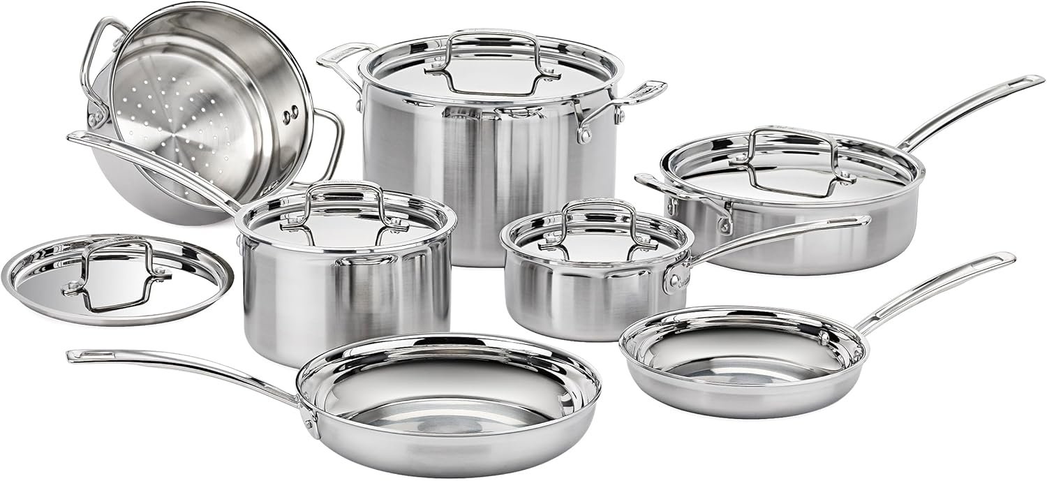 Cuisinart 12-Piece MultiClad Pro Triple Ply Stainless Steel Cookware S