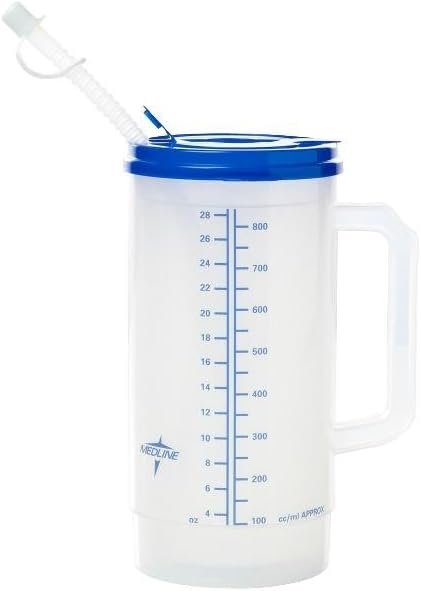 Medline 28 Oz Graduated Insulated Carafe – Clear Glass