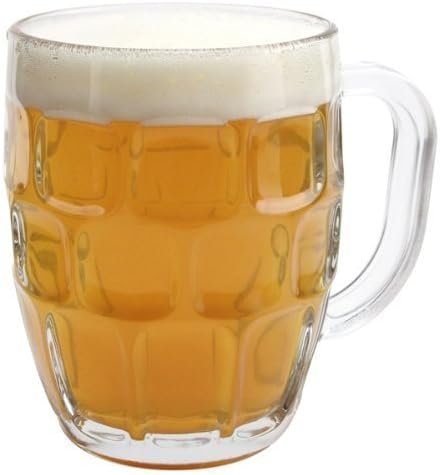 Libbey 19.25 oz Dimple Stein Beer Mug – 0.5 Litre Heavy Glass with Han