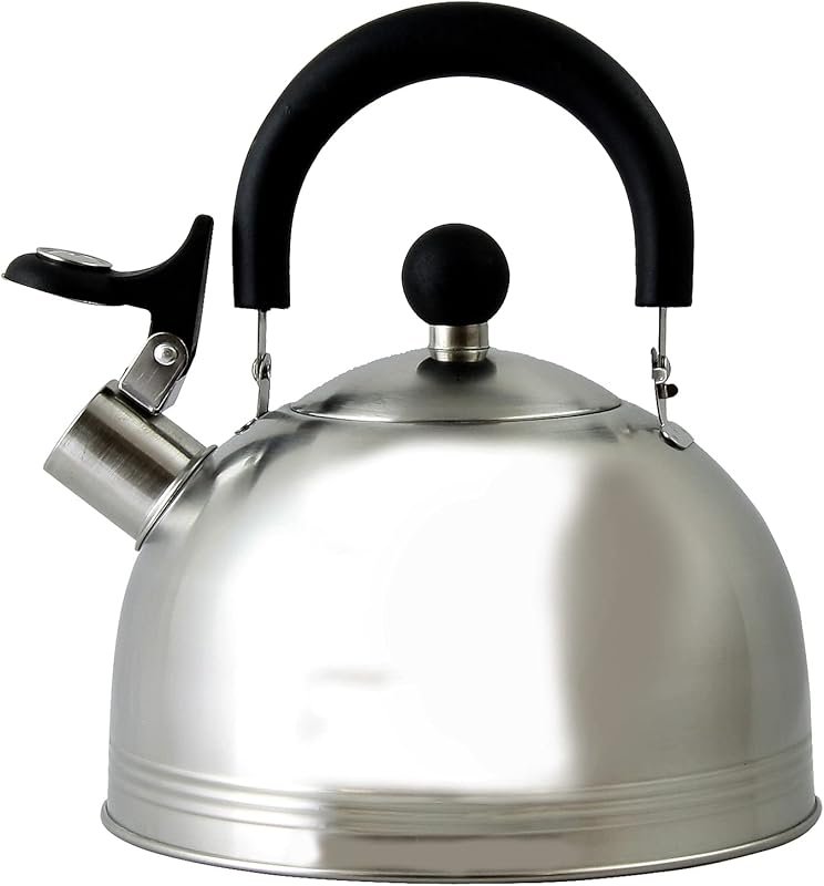 Mr. Coffee Carterton Stainless Steel Whistling Tea Kettle, Mirror Poli