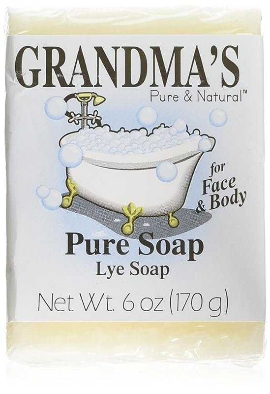Grandma's Pure Lye Soap Bar - Unscented Face & Body Wash, No Detergent
