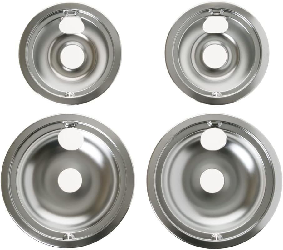 OEM GE Appliances Drip Pan Set, 4-Pack for Range/Stove/Oven, Authentic