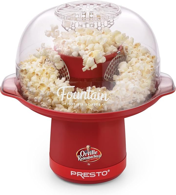 Presto Orville Redenbacher's Fountain Hot Air Popper – 20-Cups, Red