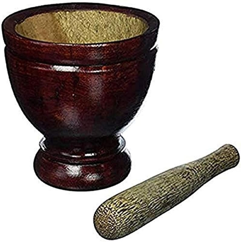 8 Inches Thai Mortar & Pestle Grinding Tool for Papaya Salad & Traditi