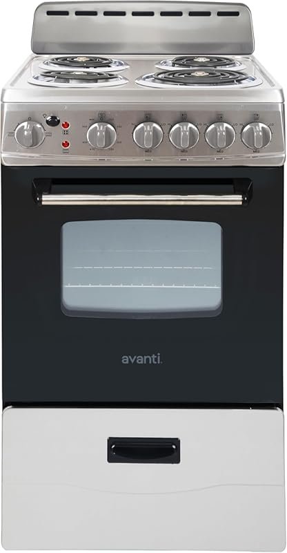 Avanti Compact Electric Range Oven, 2.1 Cu.Ft., 4 Coil Burners, Storag