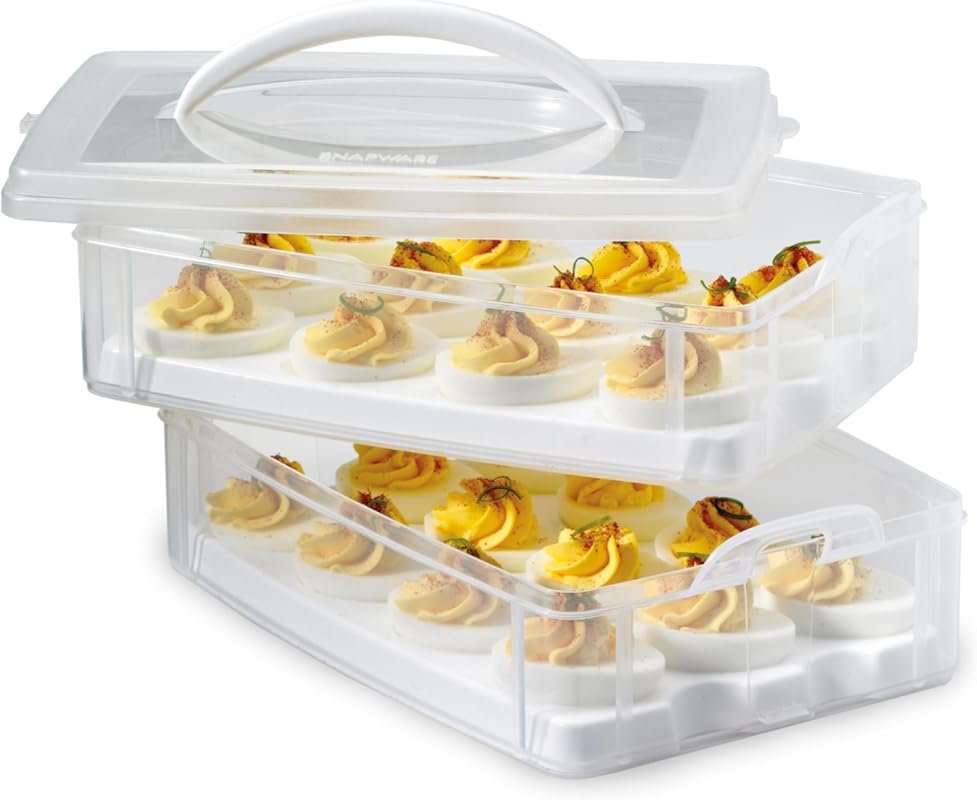 Snapware Plastic Deviled Egg Carrier with Lid & Handle, 24-Egg Storage