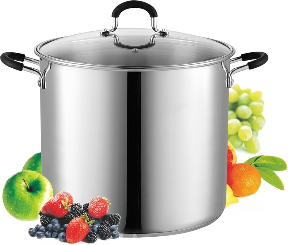 Cook N Home 12 Quart Professional Stainless Steel Stockpot with Stay-C