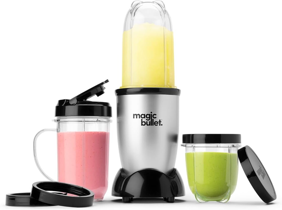Magic Bullet Small Blender with 11-Piece Set in Silver for Smoothies, 