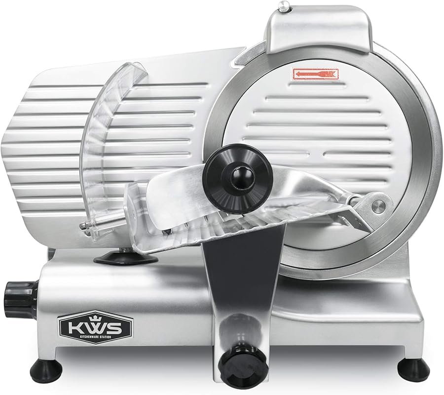 KWS 10NS Commercial Meat Slicer with High-Torque Motor, Built-in Sharp
