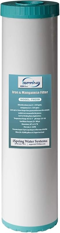iSpring Whole House Water Filter Cartridge for Iron & Manganese Remova