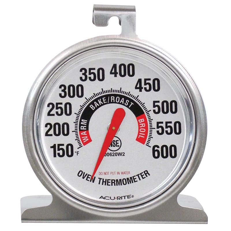 AcuRite Stainless Steel Oven Thermometer 150°F to 600°F for Accurate B