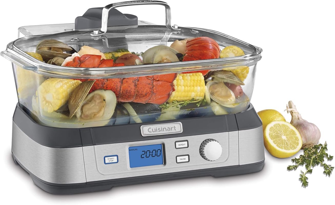 Cuisinart STM-1000 Digital Glass Steamer – 5-Liter with Pre-Programmed