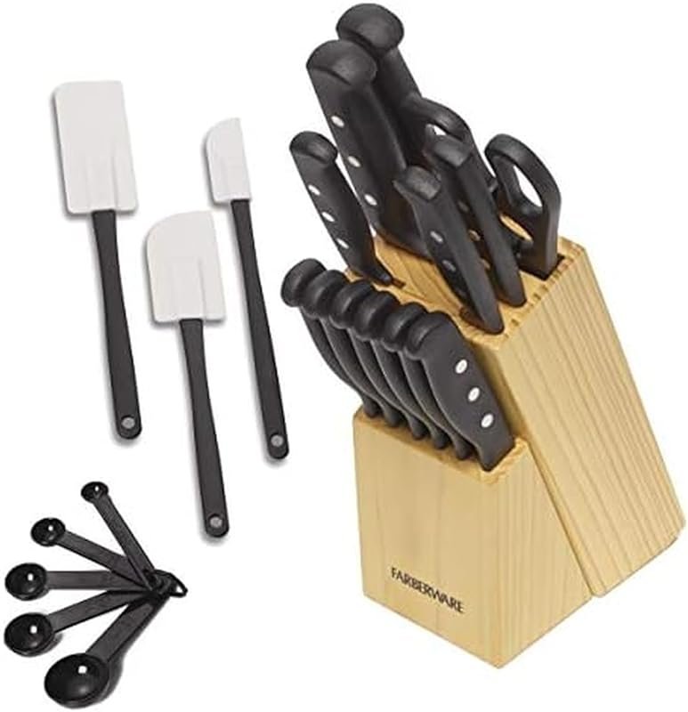 Farberware 22-Piece Never Sharpening Triple Rivet High-Carbon Stainles