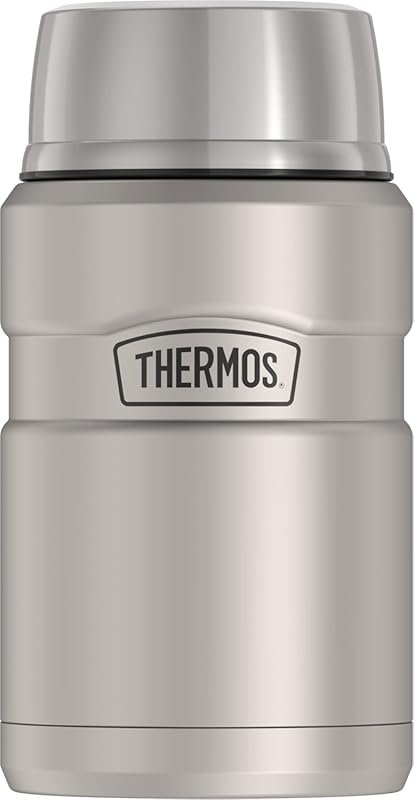 Thermos Stainless King 24oz Vacuum-Insulated Food Jar, Matte Steel