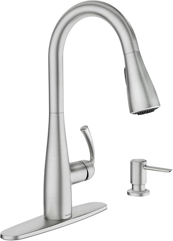 Moen Essie Spot Resist Stainless Pulldown Sprayer Kitchen Faucet with 