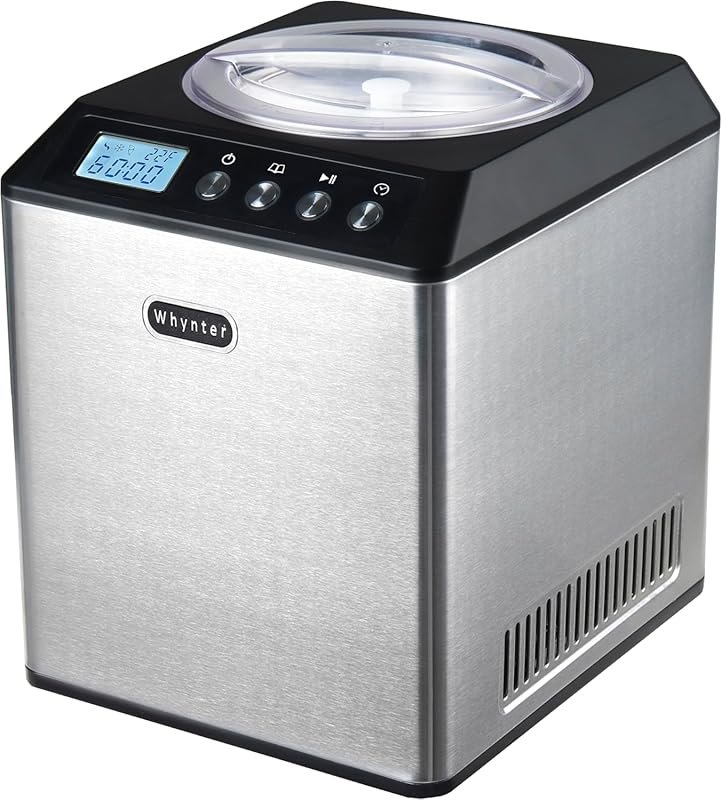 Whynter 2.1 Qt Automatic Ice Cream Maker Built-in Compressor LCD Timer