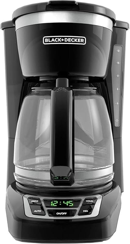 BLACK+DECKER 12-Cup Digital Coffee Maker with Washable Filter, Sneak-A