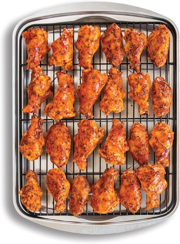 Nordic Ware Oven Crisp Baking Tray Set, Natural Aluminum, 17x12 Inches