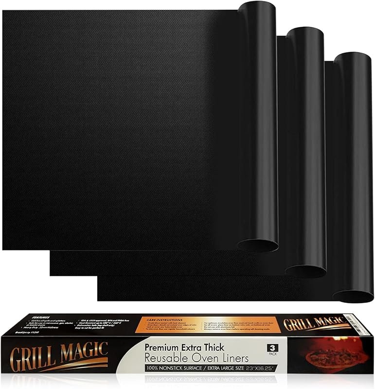 3 Pack Thick Heat-Resistant Oven Mats – Non-Stick Fiberglass, BPA Free