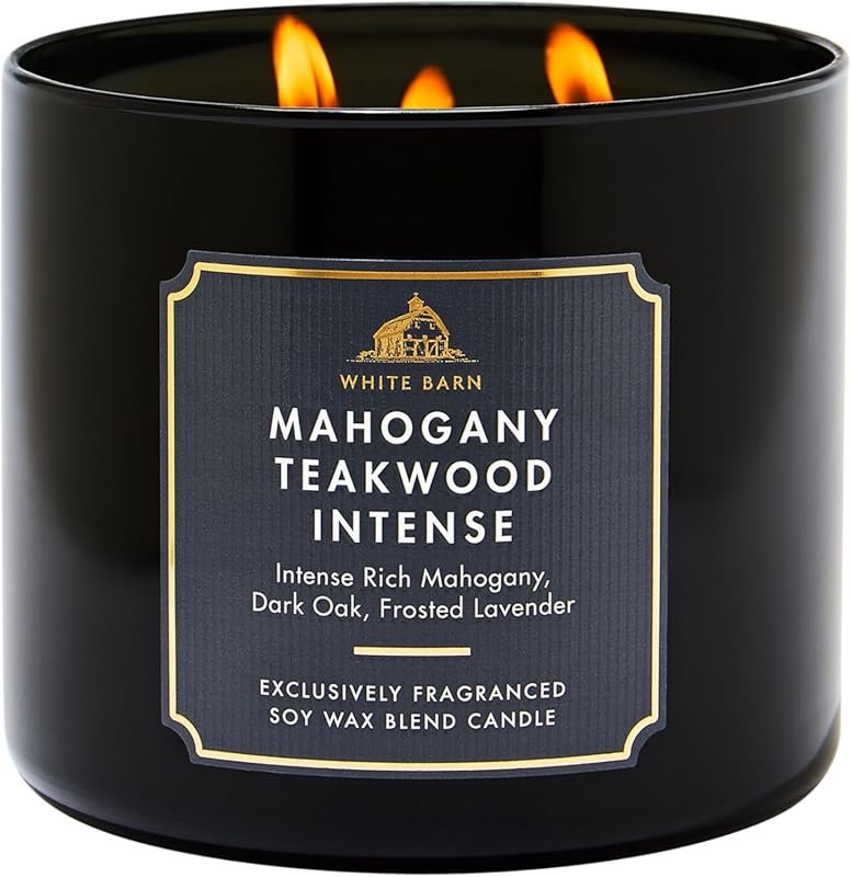 Bath & Body Works Mahogany Teakwood Intense 3-Wick Candle – Long-Lasti