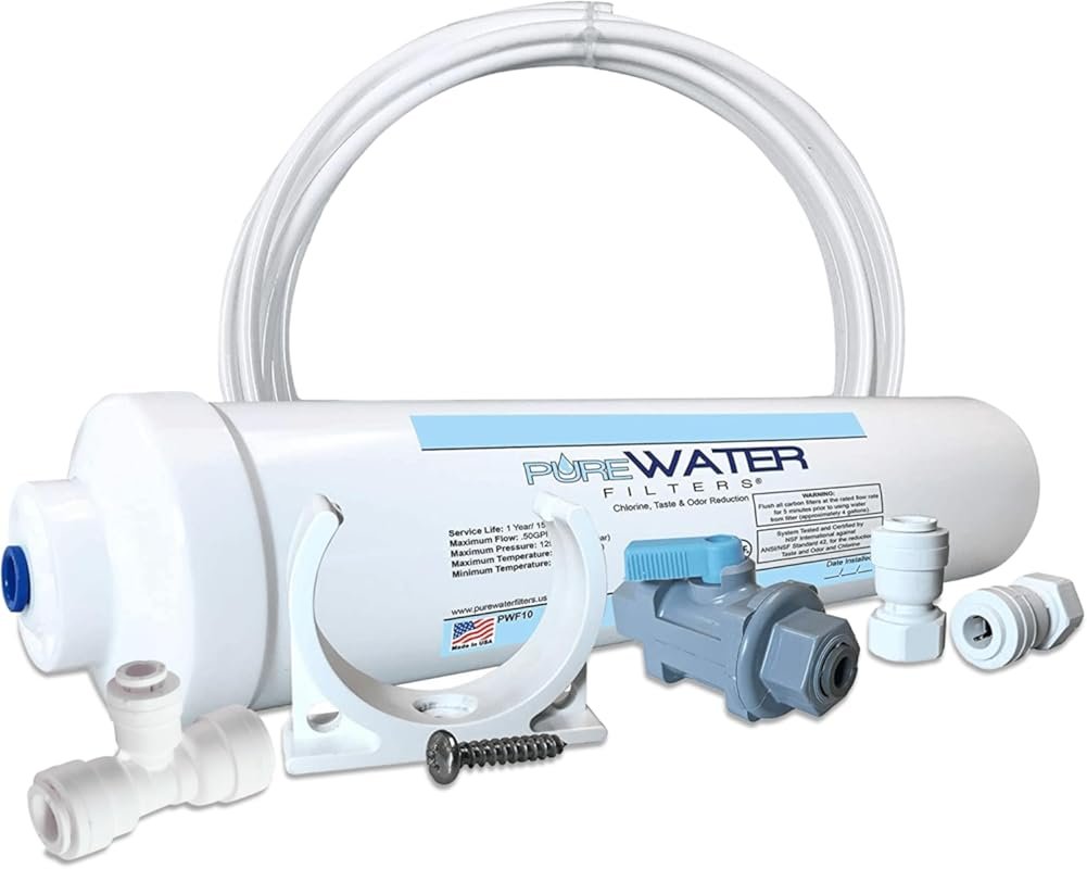 Inline Water Filter Kit for Ice Makers – Quick Connect Fittings, T-Con