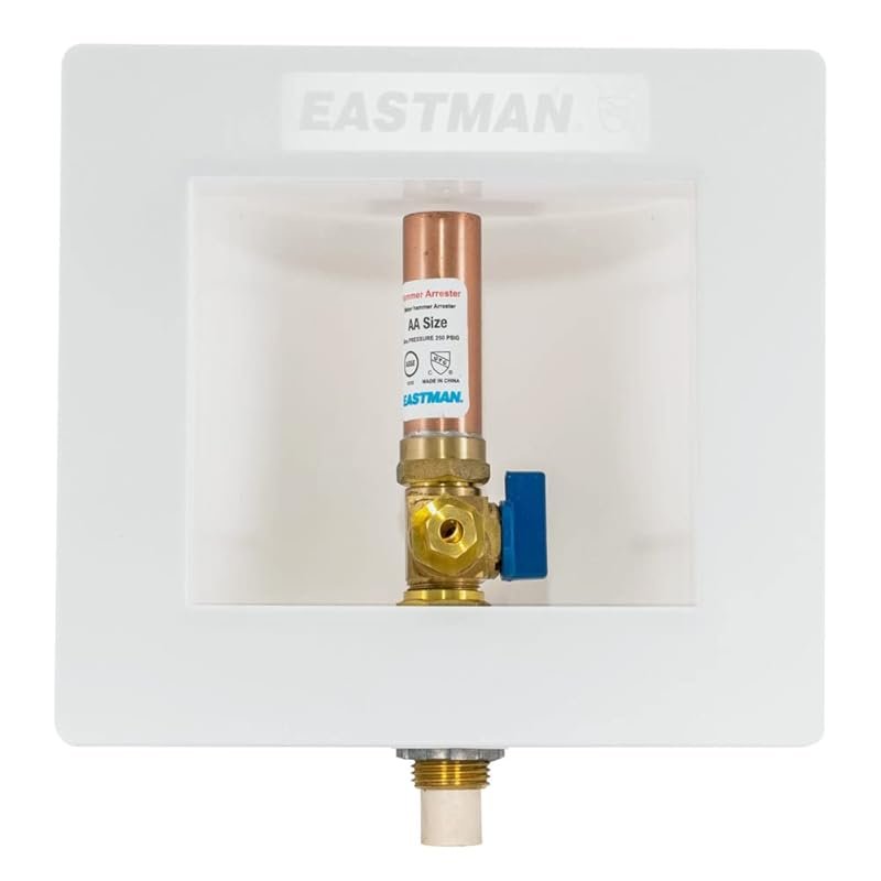 Eastman CPVC Ice Maker Outlet Box with Hammer Arrestor, Quarter Turn V