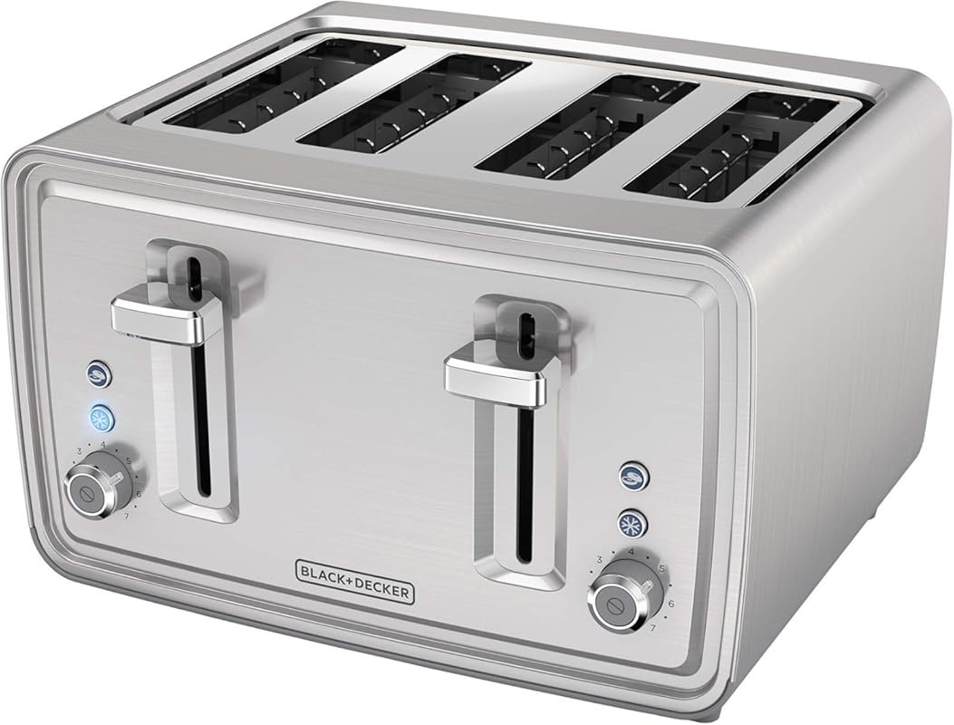BLACK+DECKER 4-Slice Stainless Steel Toaster, TR4900SSD
