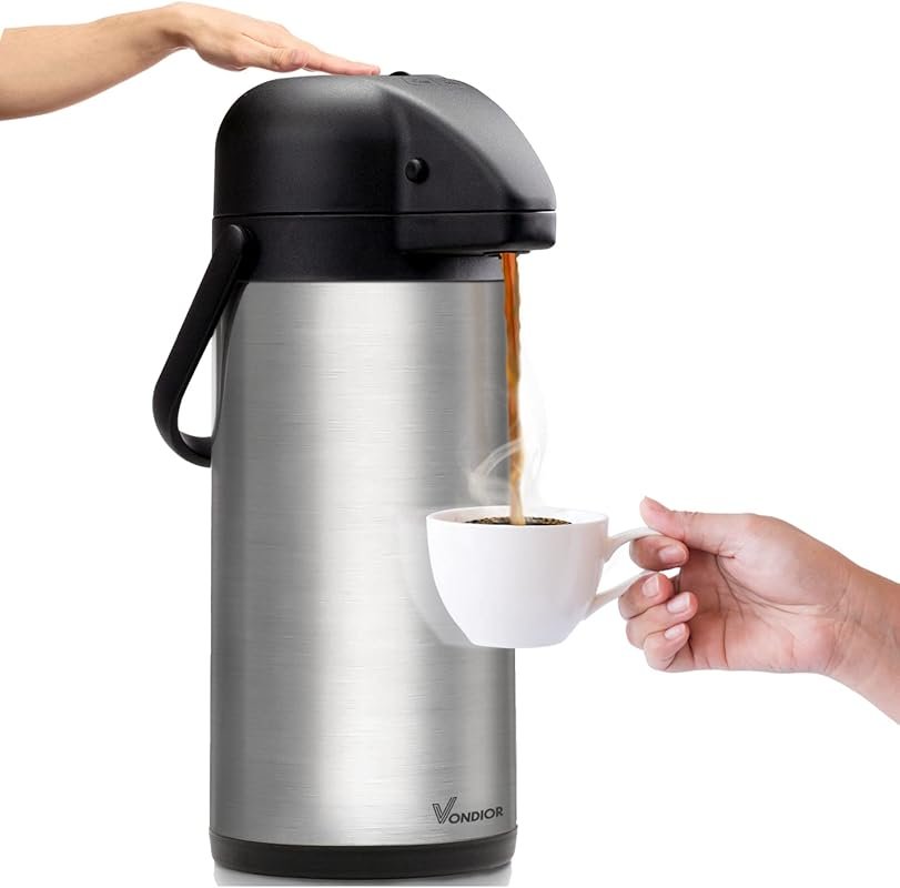 102oz Airpot Coffee Carafe with Pump, Insulated Stainless Steel Hot Be