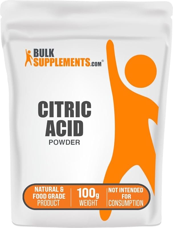 BulkSupplements Food Grade Anhydrous Citric Acid Powder for Flavor, Cl