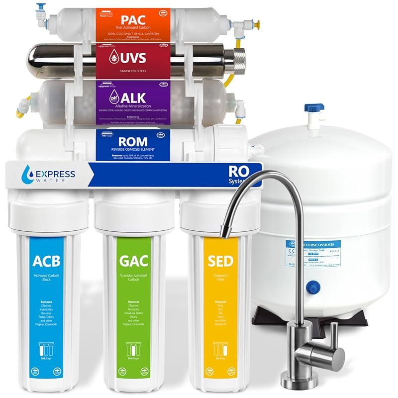 EXPRESS WATER UV 11-Stage Reverse Osmosis System with Faucet, Tank & A